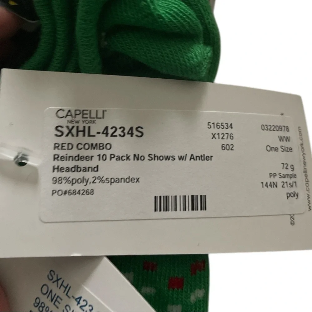 Capelli New York Festive Friends 10 Pack No Show Socks